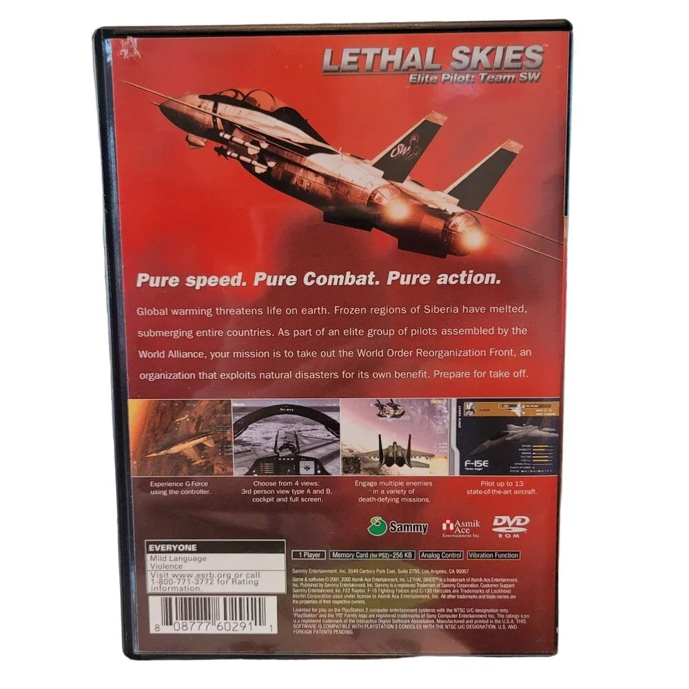 Lethal Skies -- Elite Pilot Team SW Video Game Sony PlayStation 2, 2002 4316dvd